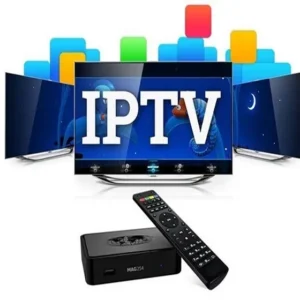Abonnement IPTV Suisse affiché sur un téléviseur avec interface moderne.